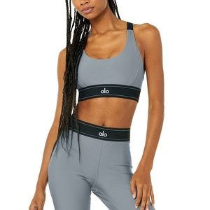 Alo yoga suit up bra size XS blue steel